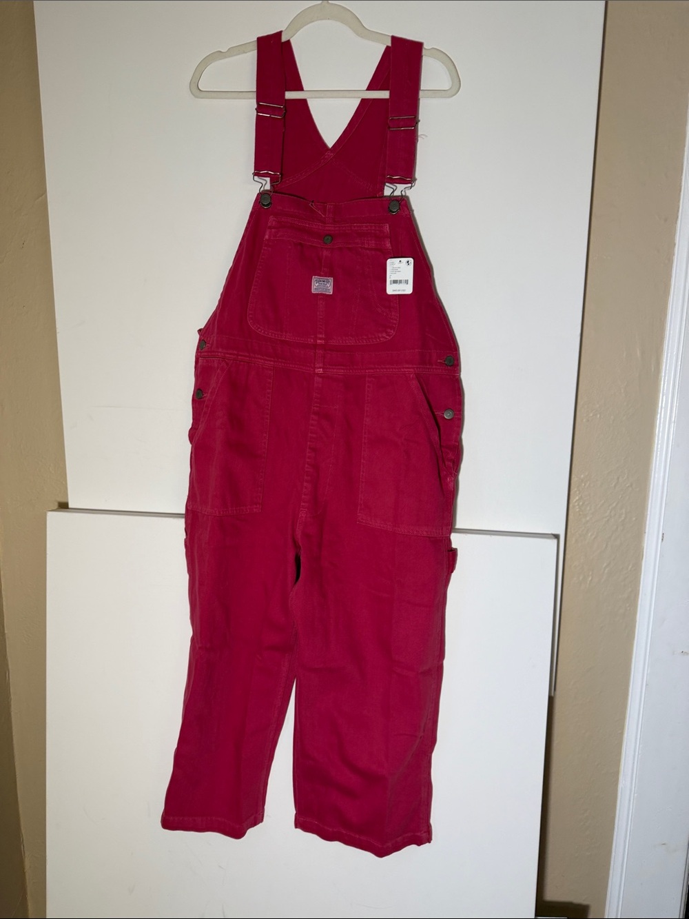 NWT Denimist Relaxed Overall - pink magenta denim large Canvas Classic